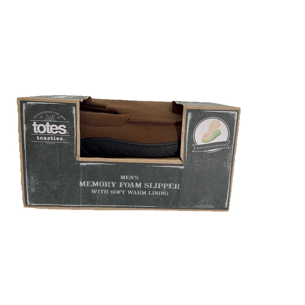 Totes Toasties Mens Memory Foam Slippers Soft Lined Size LG‎ 9-10
